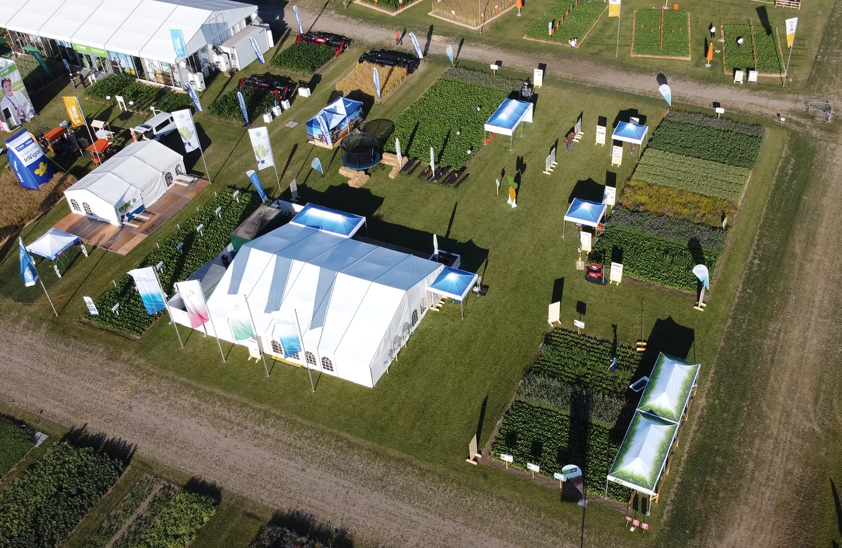 DLG Feldtage 2022 - Südzucker exhibition stand, aerial view